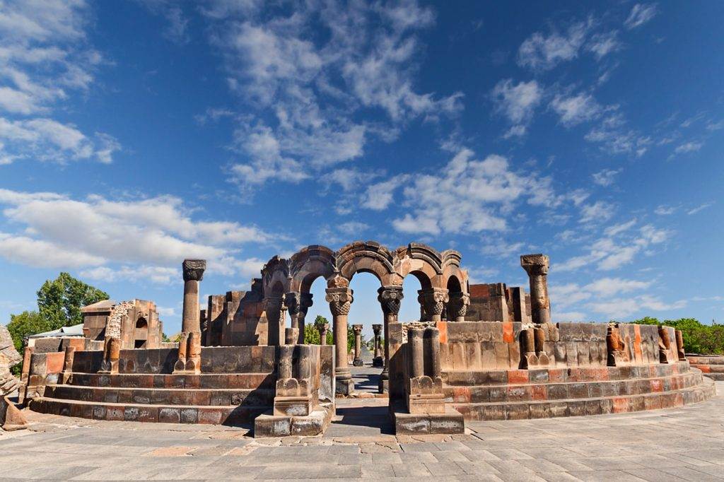Ruins of Temple of Zvartnots Yerevan Armenia. min